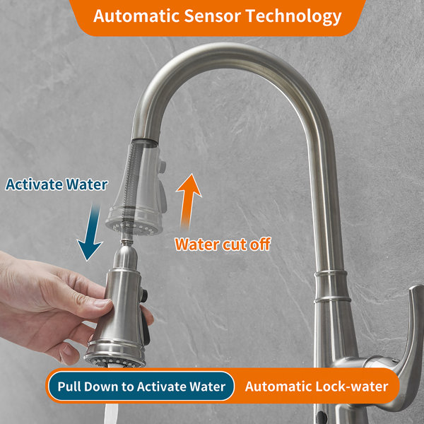 Cobbe Pull Down Touchless Kitchen Faucet & Reviews Wayfair